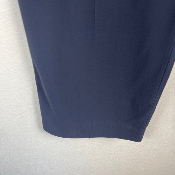 Eileen Fisher Navy Blue Silk Straight Leg Side Zip Trouser Pants Women's Large - Picture 5 of 10